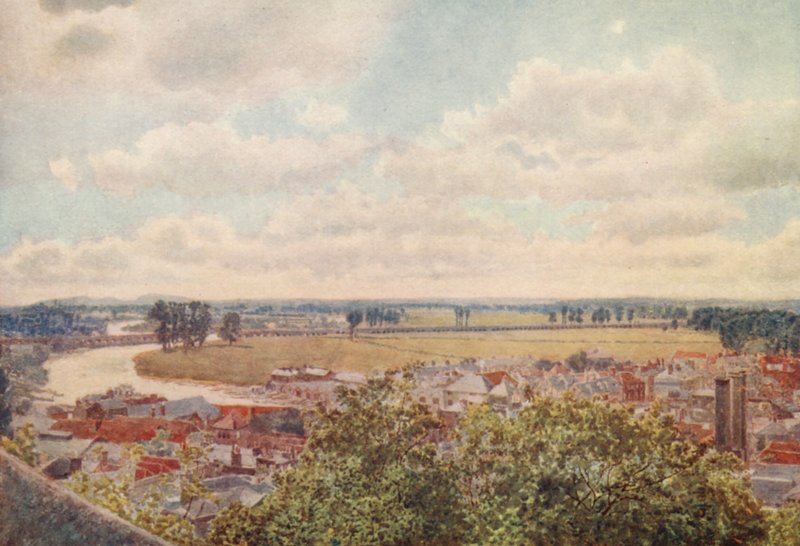 Vista para oeste a partir do terraço norte (litografia a cores) de George Moore Henton