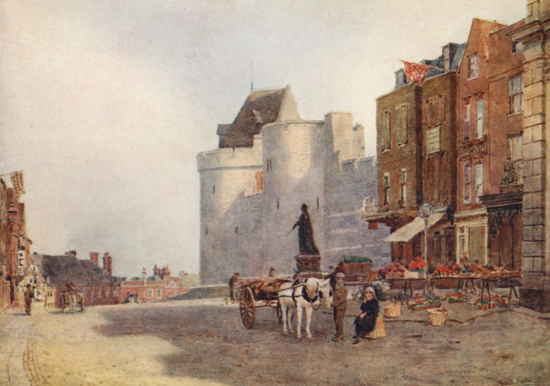 Mercado de Windsor, manhã cedo (litografia a cores) de George Moore Henton