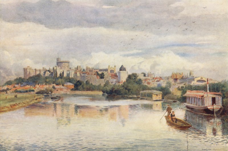 Windsor from the River (litografia a cores) de George Moore Henton
