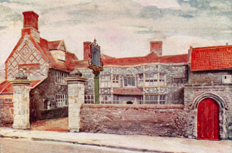 Palácio do Bispo Hall (cor litho) de George Parsons Norman