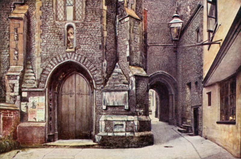 Beco da Igreja de São João Maddermercado (cor litho) de George Parsons Norman