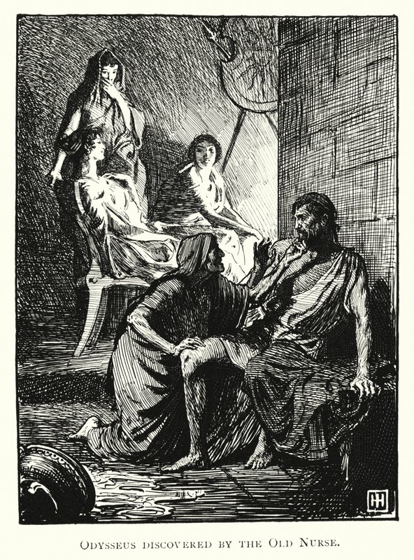 Odyssey: Odisseia descoberta pela Velha Enfermeira (gravura) de George Percy Jacomb Hood