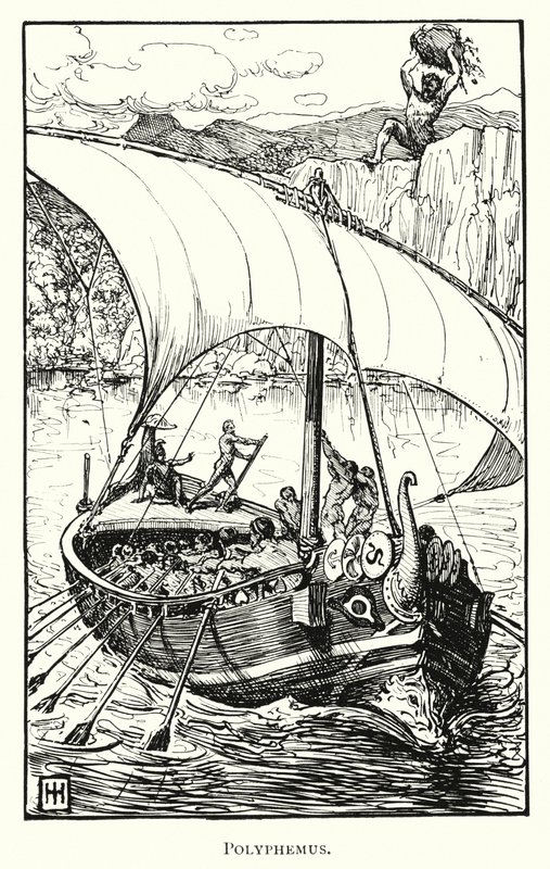 Odyssey: Polifemo (gravura) de George Percy Jacomb Hood