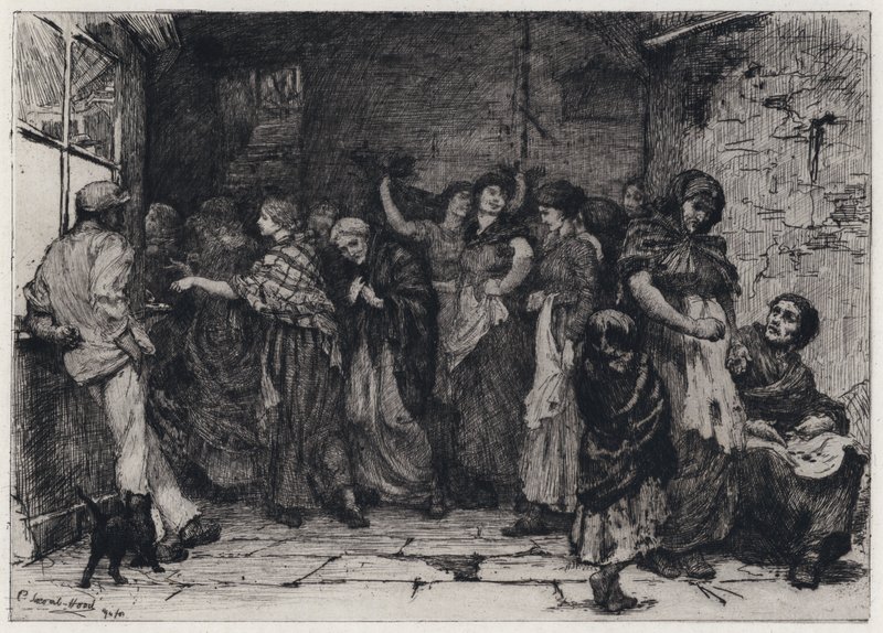 Dia de pagamento em um Moinho de Algodão (gravura) de George Percy Jacomb Hood