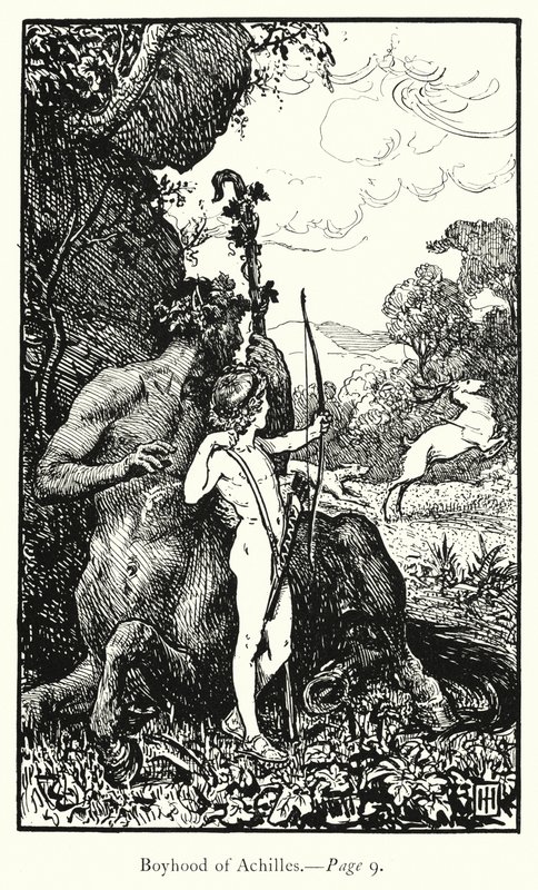 A Ilíada: Boyhood of Achilles (gravura) de George Percy Jacomb Hood