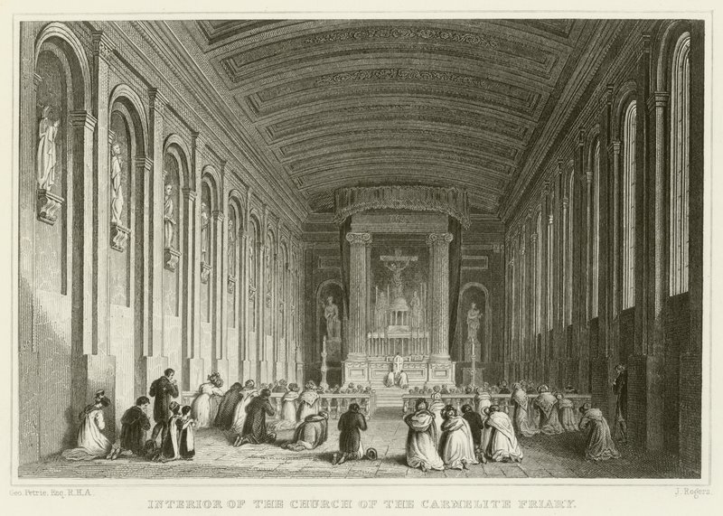 O interior da igreja do convento carmelita de George Petrie