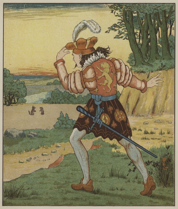Ilustração para Rumpelstiltskin por The Brothers Grimm de George R. Halkett