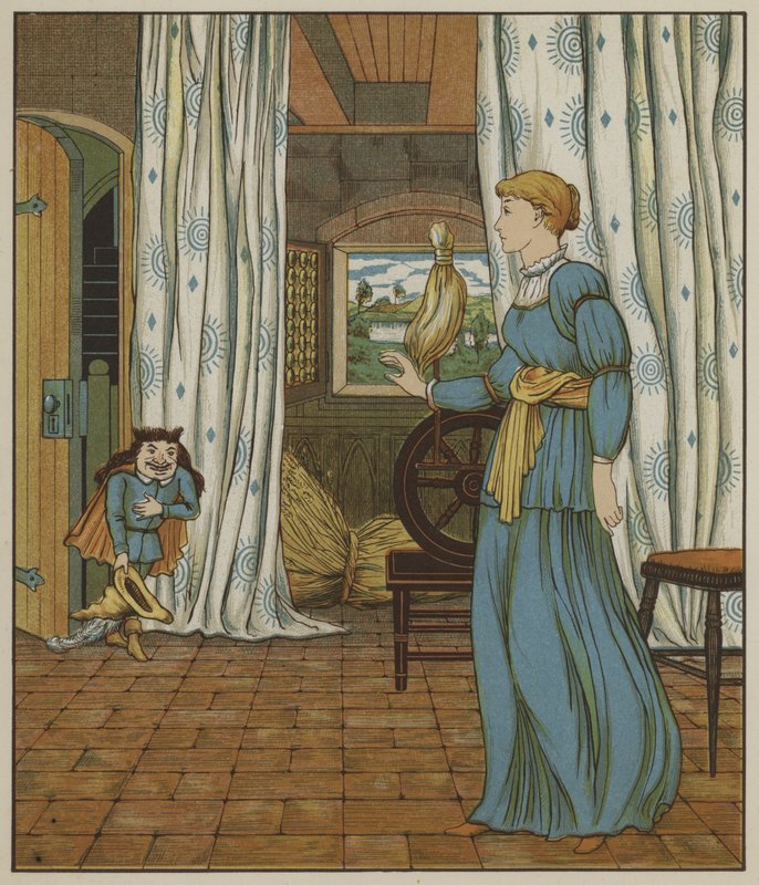 Ilustração para Rumpelstiltskin por The Brothers Grimm de George R. Halkett