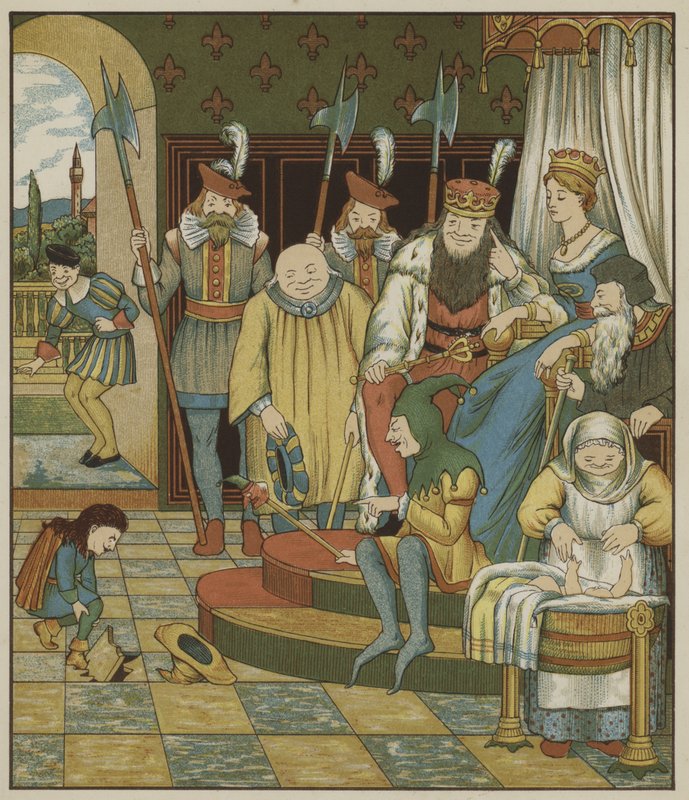 Ilustração para Rumpelstiltskin por The Brothers Grimm de George R. Halkett