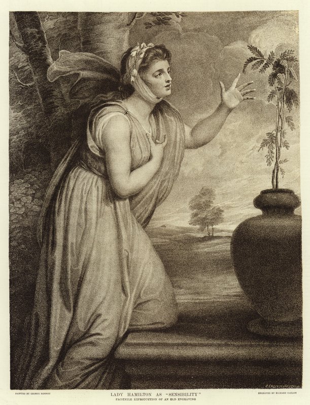 Lady Hamilton como sensibilidade de George Romney