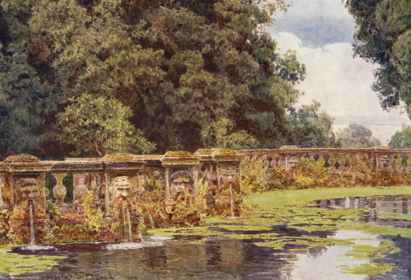 Jardins italianos: Villa Conti (litografia a cores) de George Samuel Elgood