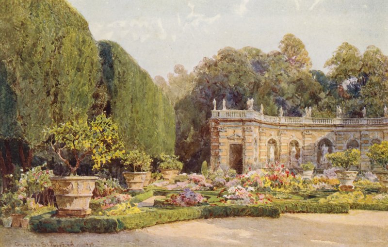 Jardins italianos: Villa Lancellotti (litografia a cores) de George Samuel Elgood