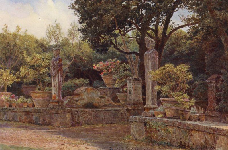 Jardins italianos: Villa Piatti (litografia a cores) de George Samuel Elgood