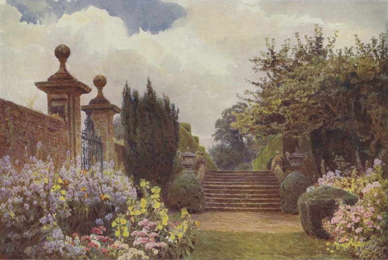 Penshurst, os degraus do terraço de George Samuel Elgood