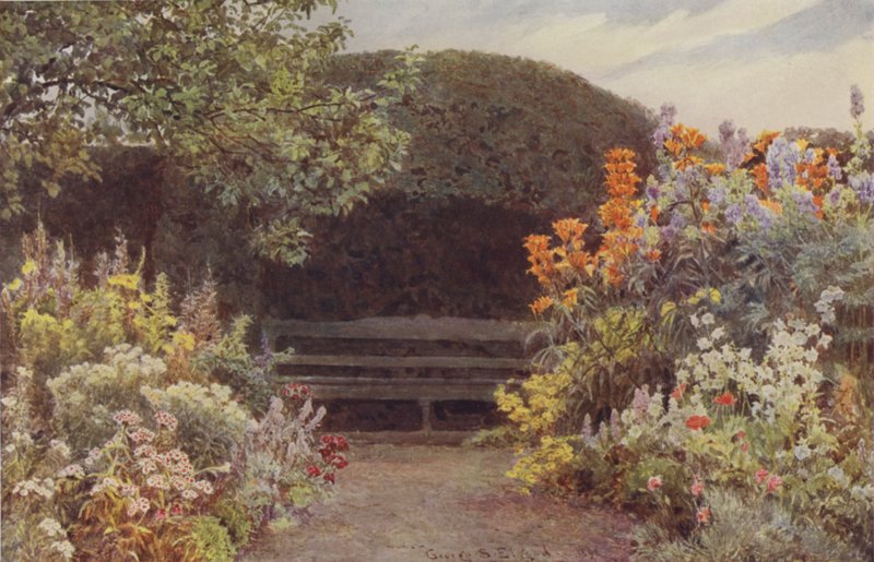 Ramscliffe, Lírios Laranja e Monkshood de George Samuel Elgood