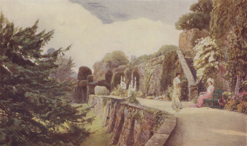 O terraço inferior, castelo de Berkeley de George Samuel Elgood