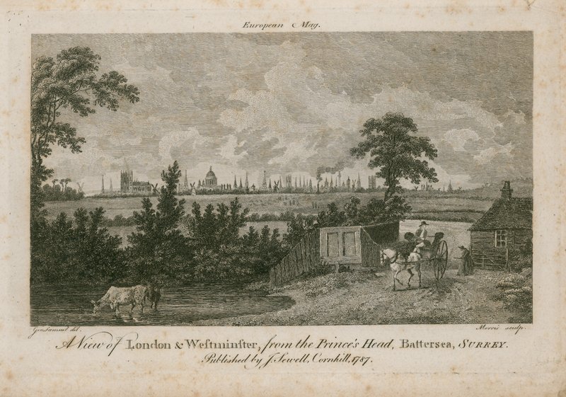 Vista, londres, westminster, príncipes, cabeça, battersea, surrey de George Samuel Elgood