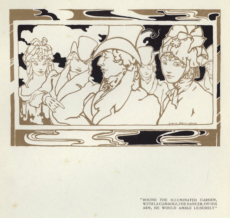 Ilustração para The Happy Hypocrite de Max Beerbohm (cor litho) de George Sheringham