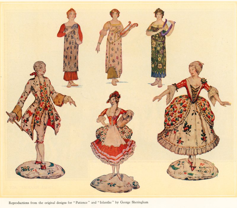 Designs originais para paciência e Iolanthe de George Sheringham