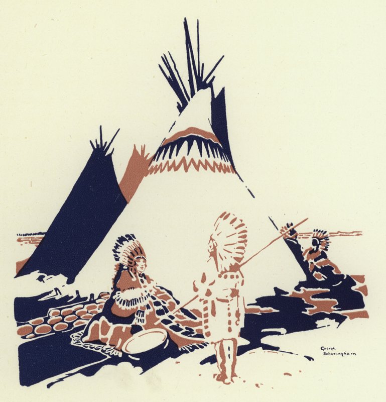 Então eles tiraram à sorte para ver quem o deveria procurar na floresta (cor litho) de George Sheringham