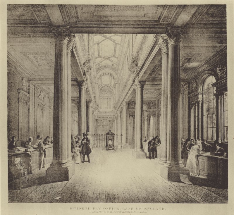 O Dividend Pay Office, Banco de Inglaterra de George Snr (after) Scharf