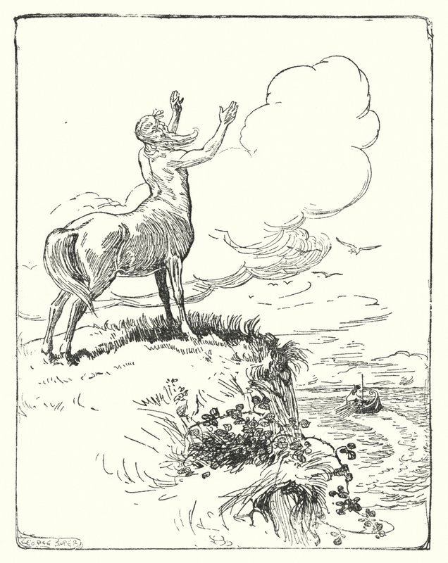 Jason e os Argonautas: "Depois subiu a um penhasco e rezou por eles" (litho) de George Soper