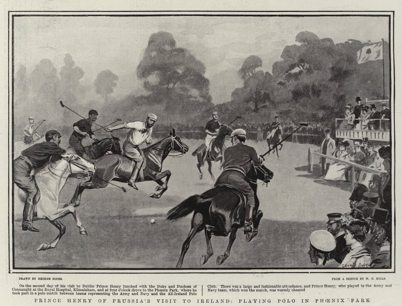 Visita do Príncipe Henrique da Prússia à Irlanda, jogando Polo no Phoenix Park de George Soper
