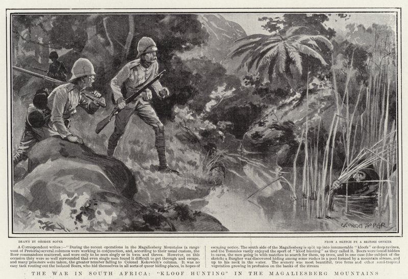 A Guerra na África do Sul, Kloof Caça nas Montanhas Magaliesberg de George Soper