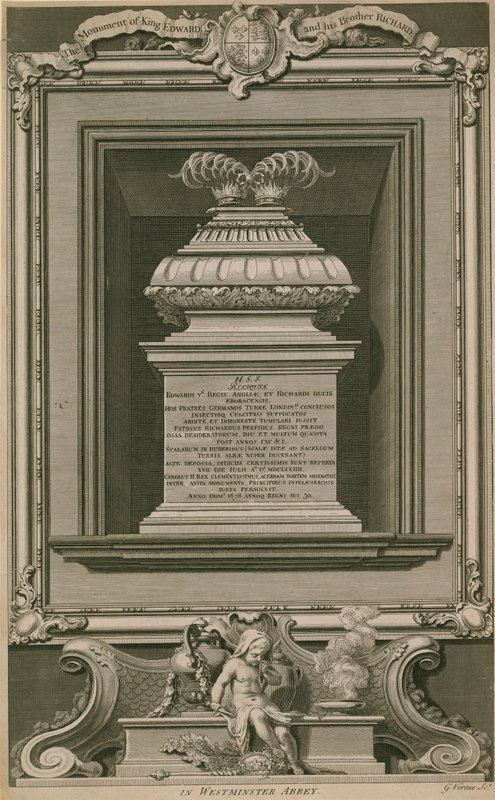 Os príncipes no monumento da torre de George Vertue