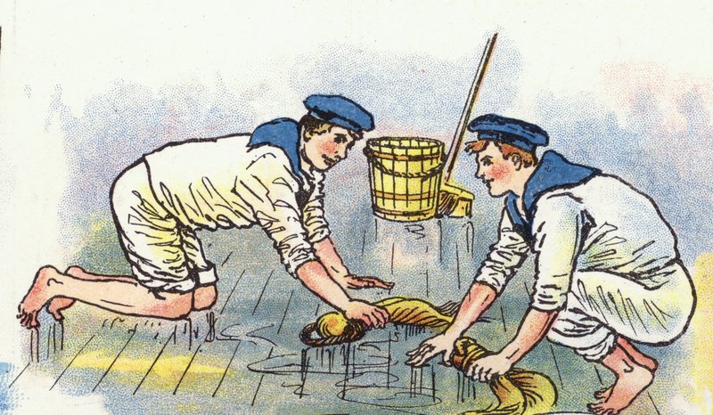 Esfregaço nos decks (cor litho) de George Washington Lambert