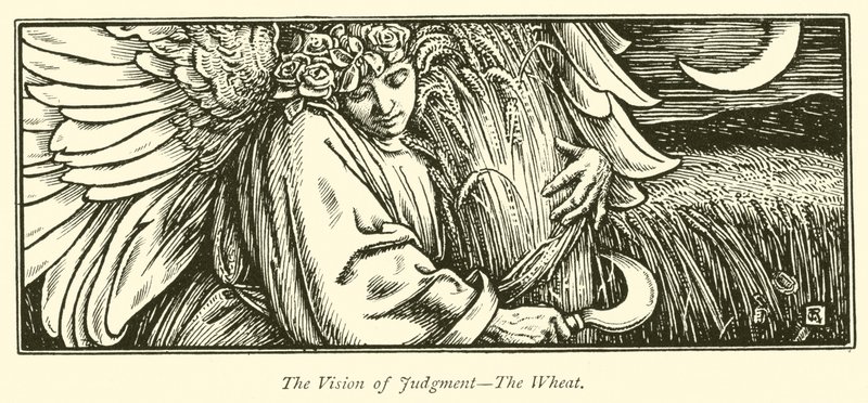 A Visão do Julgamento, o Trigo (gravura) de George Woolliscroft Rhead