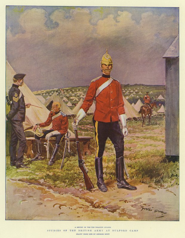 Estudos do Exército Britânico no Bulford Camp de Georges Bertin Scott