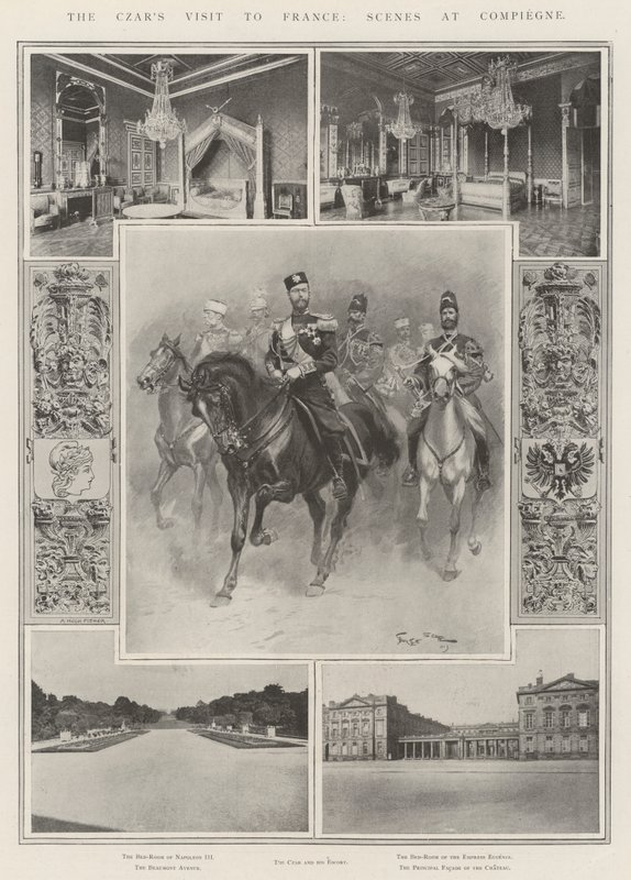 A visita do czar à França, cenas em Compiegne de Georges Bertin Scott
