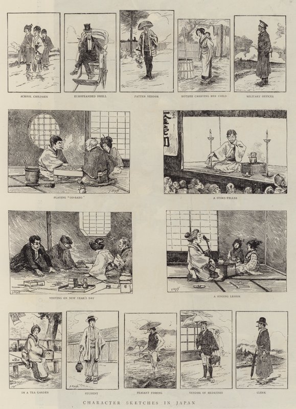 Esboços de caracteres no Japão de Georges Ferdinand Bigot
