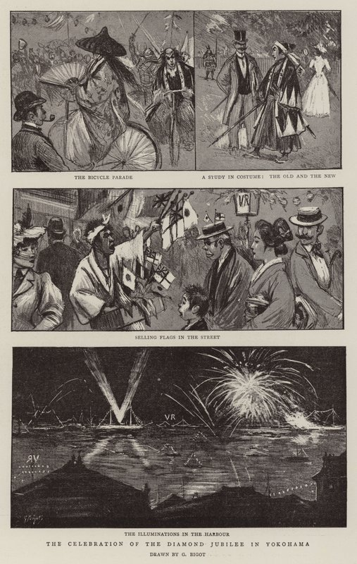A Celebração do Jubileu de Diamante em Yokohama de Georges Ferdinand Bigot