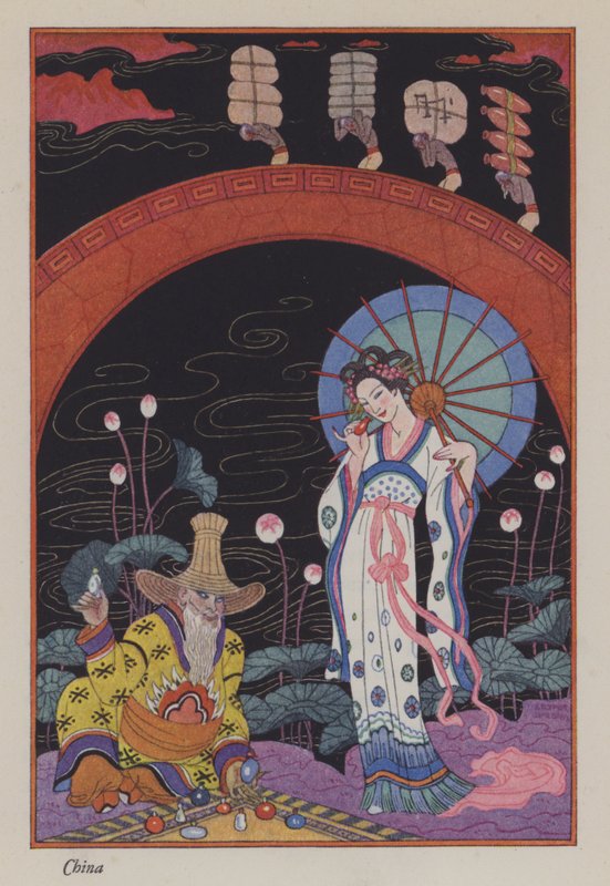 O Romance do Perfume: China (lito colorido) de Georges (after) Barbier