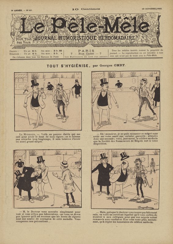 Todos shygienise. Ilustração para o Pelé-Mele, 1902 de Georges Antonin Henri Mory