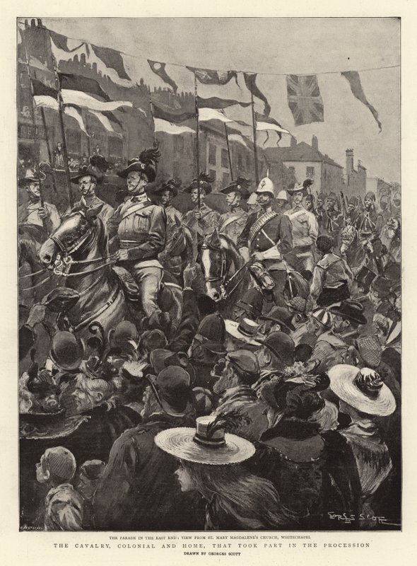 Cavalaria, Colonial e Lar, que participaram da procissão de Georges Bertin Scott