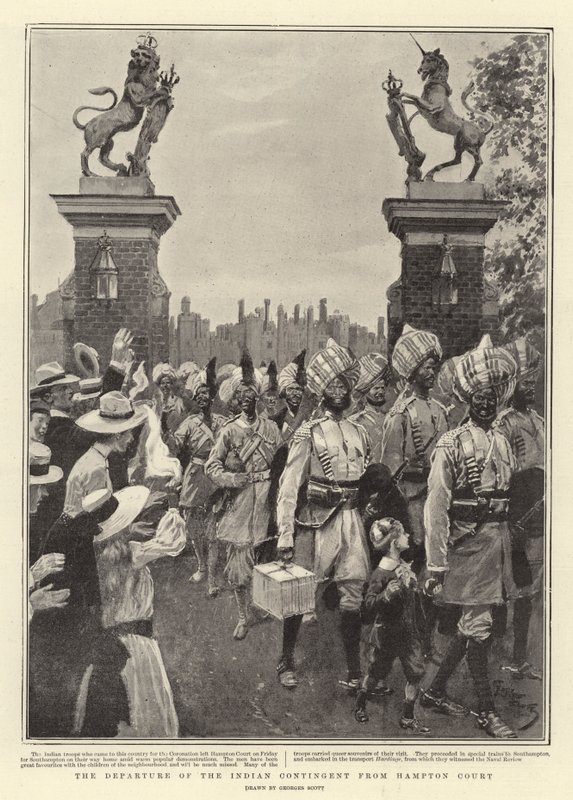 A partida do contingente indígena de Hampton Court de Georges Bertin Scott