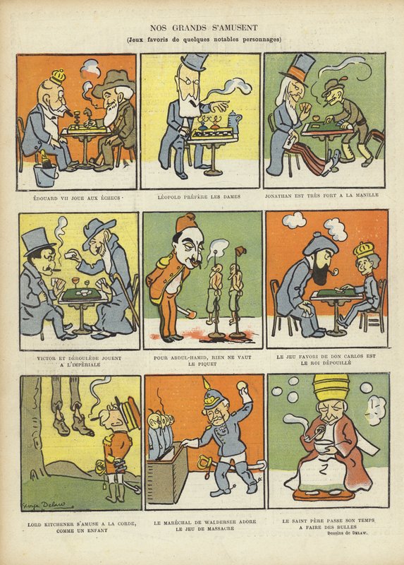 Jogos favoritos de grandes homens, ilustração para Le Rire de Georges Delaw