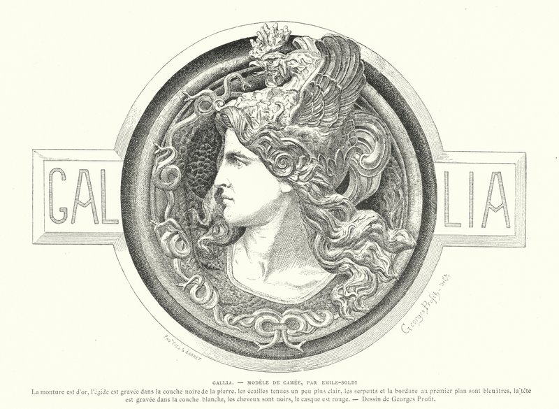Gallia, design para um camafeu do escultor francês Emile Soldi de Georges Ernest Profit