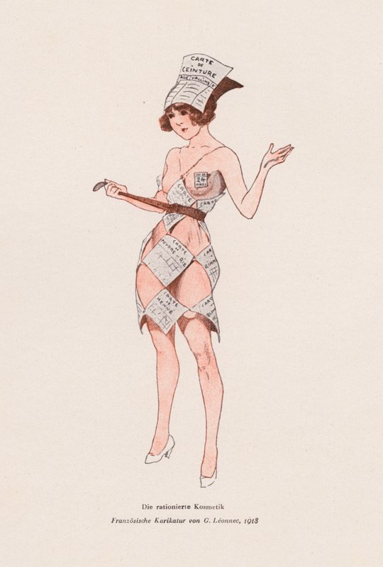 Mulher vestida com cupões de racionamento de Georges Leonnec