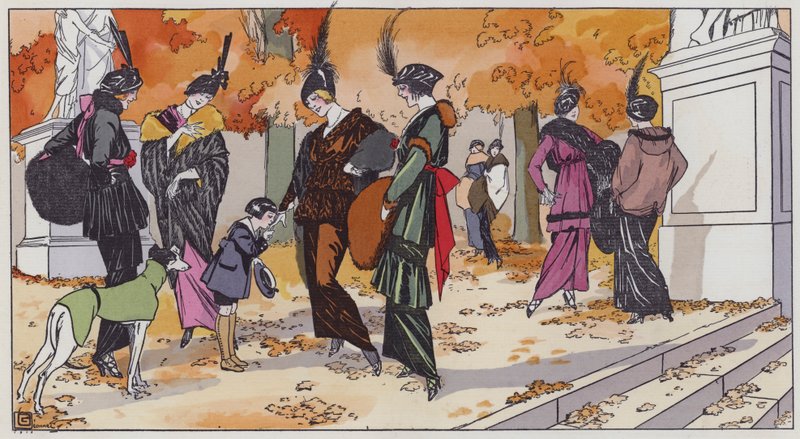 Moda feminina da década de 1910 (cor litho) de Georges Leonnec