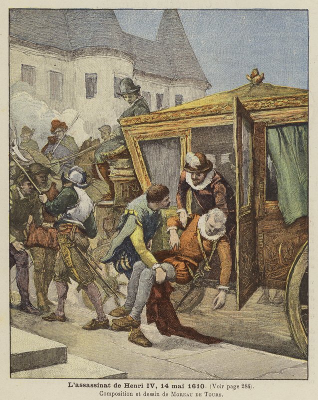 O assassinato do rei Henrique IV da França, 14 de maio de 1610 de Georges Moreau de Tours