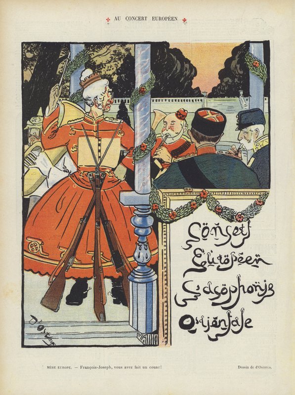 No concerto europeu. Ilustração para Le Rire de Georges d 1878 1937 Ostoya