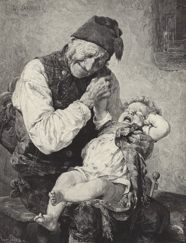 Gravura do menino impertinente de Georgios Jakobides