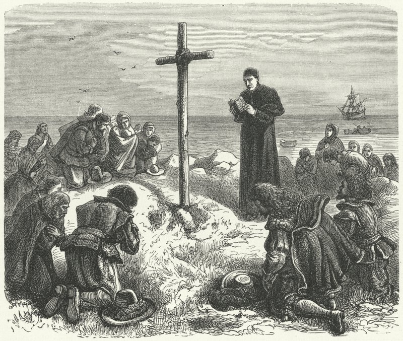 Desembarque dos Padres Peregrinos na Nova Inglaterra, 1620 de German School