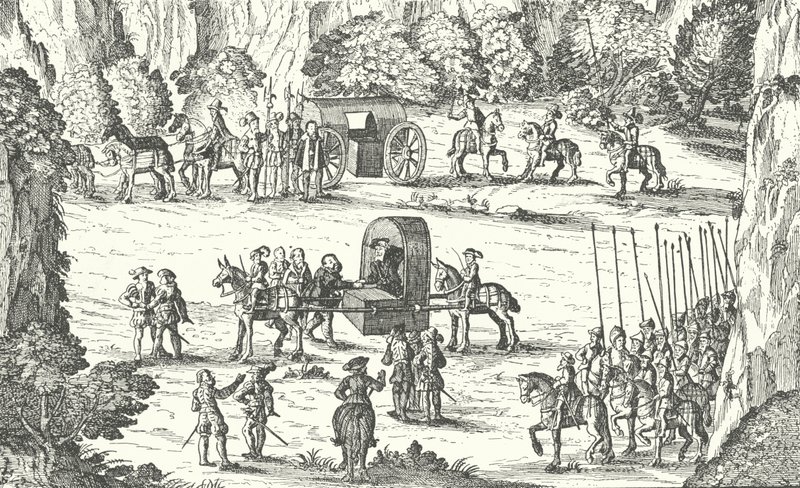 Libertação de João Frederico I, Eleitor da Saxônia, do cativeiro nas mãos do Sacro Imperador Romano-Germânico Carlos V em Linz, Áustria, 1552 de German School