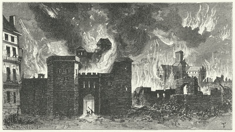 O Grande Incêndio de Londres, 1666 de German School