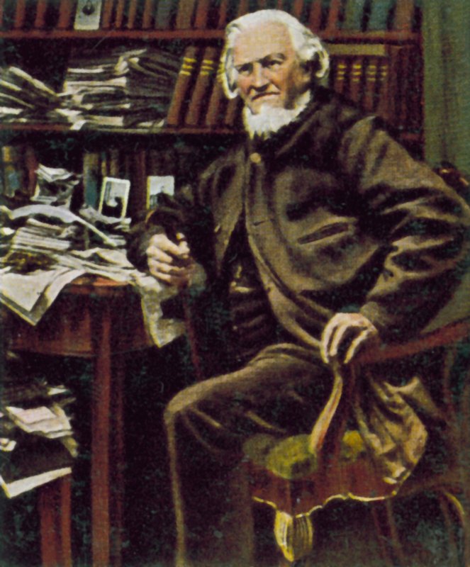 Hoffmann von Fallersleben, poeta alemão (fotografia colorida) de German Photographer
